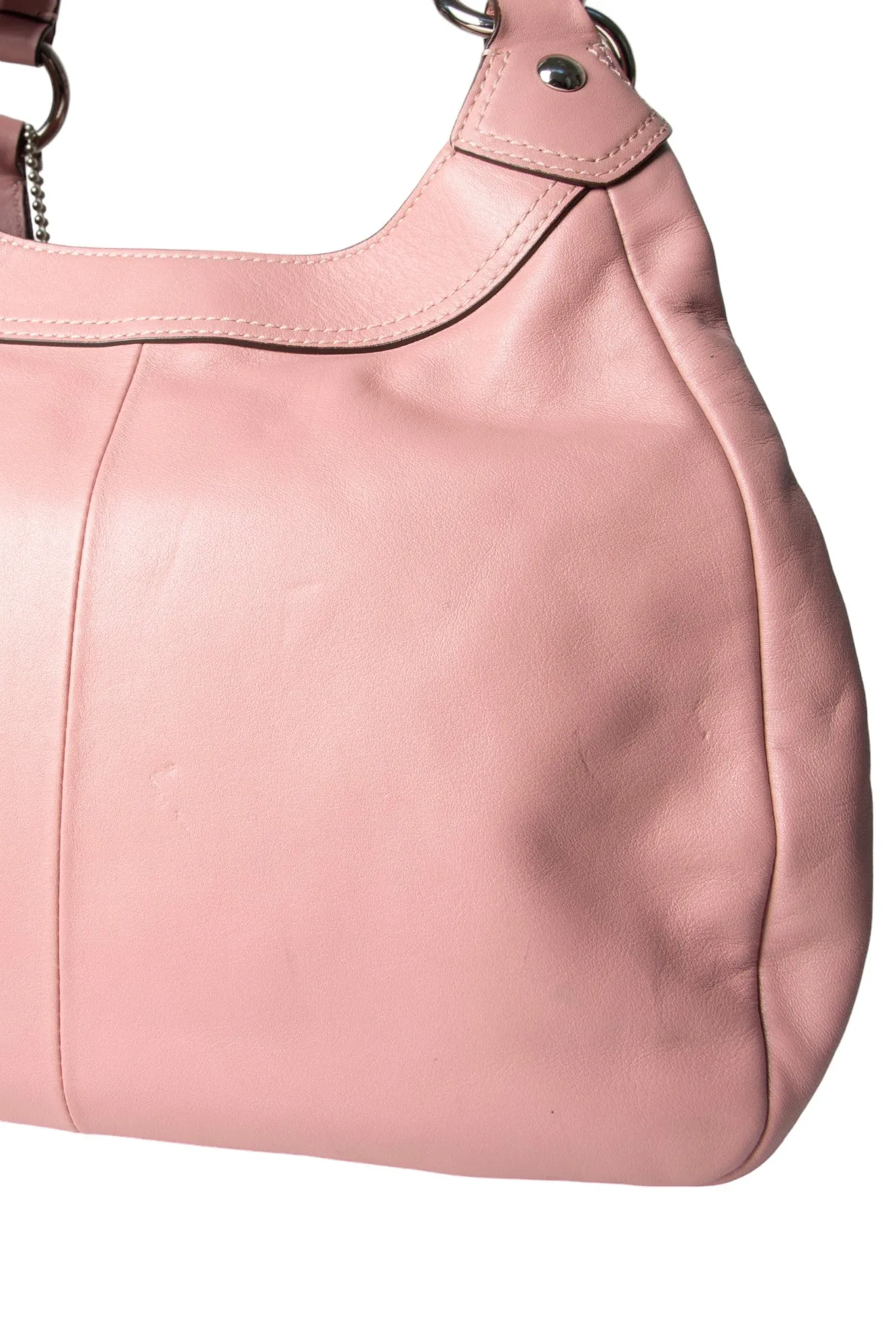 Pink Leather Hobo Bag
