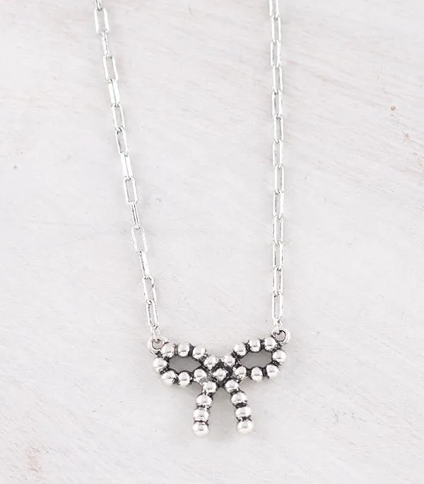 Piper Fashion Link Chain With Bead Bow - 18"