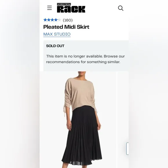 PLEATED MIDI SKIRT MAX STUDIO BLACK