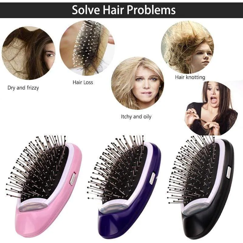 Portable Electric Ionic Hairbrush Negative ion Hair Straightener