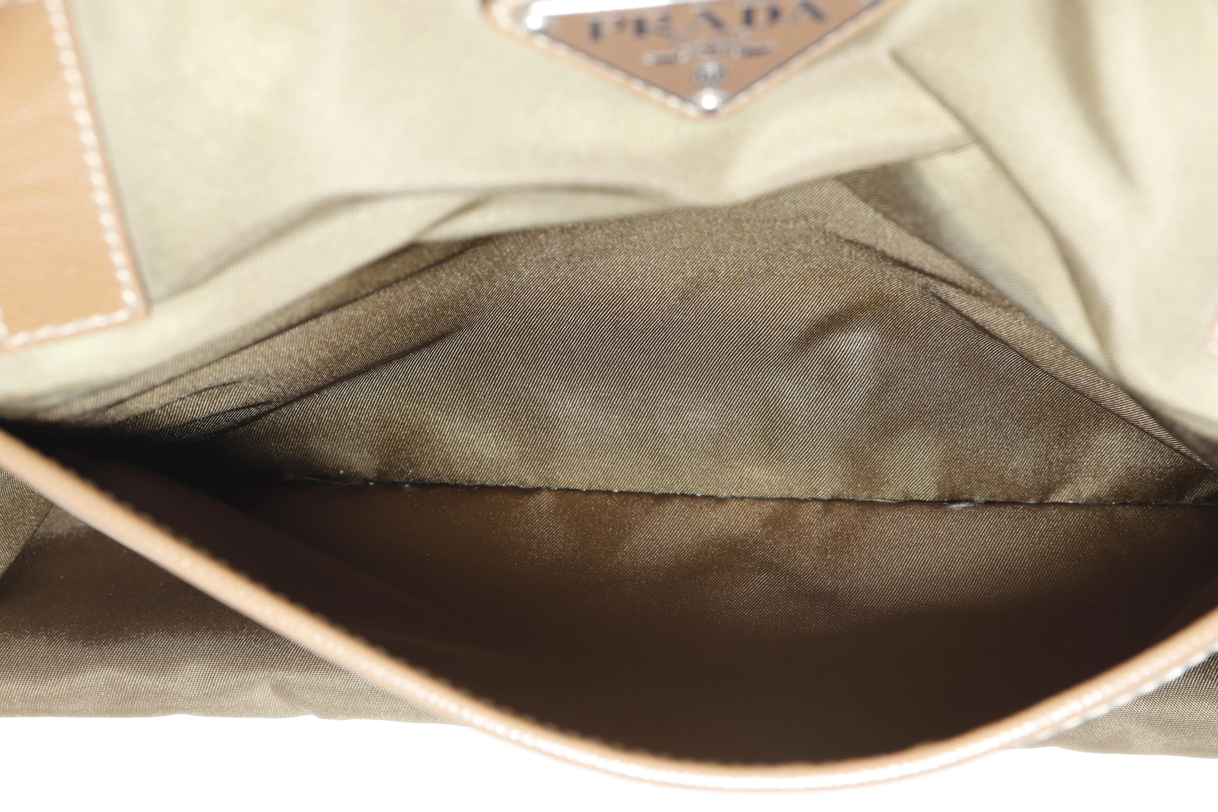 PRADA BR4338 BROWN NYLON TOTE BAG, WITH ZIPPER, CARD & DUST COVER
