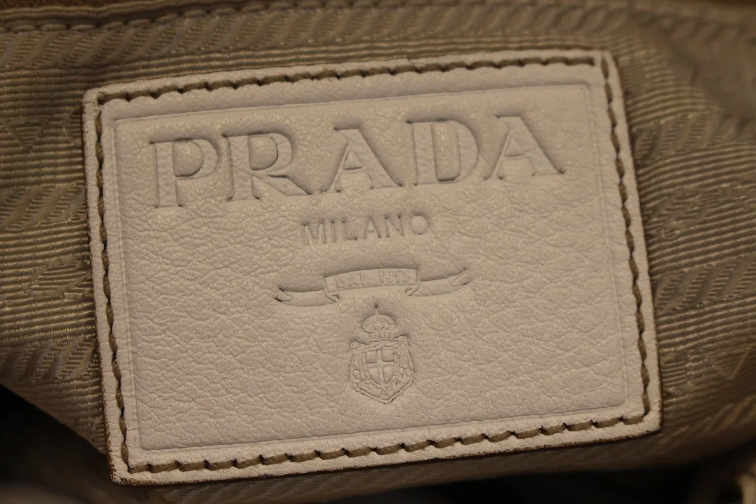 PRADA Milano Leather White Hobo Bag