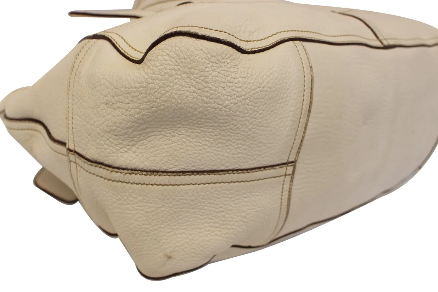 PRADA Milano Leather White Hobo Bag