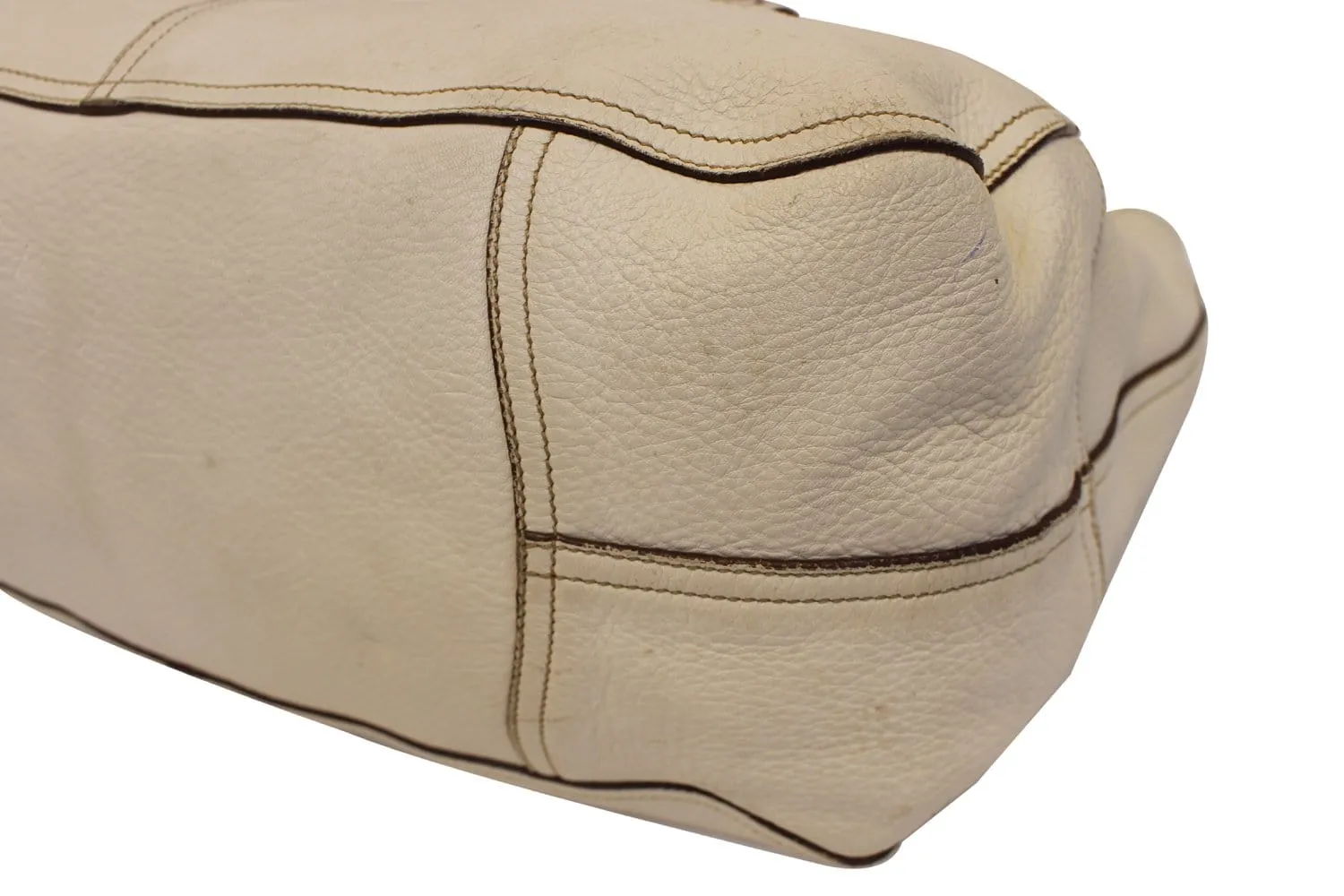 PRADA Milano Leather White Hobo Bag
