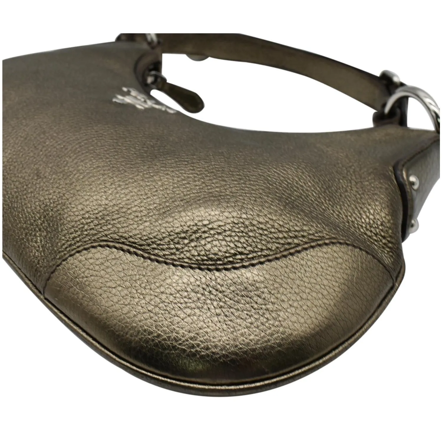 PRADA Vitello Daino Leather Hobo Bag Metallic Gold - 10% OFF