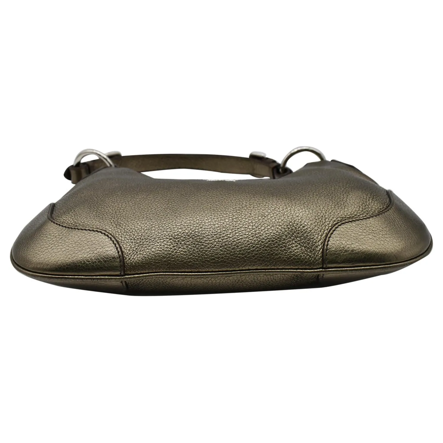 PRADA Vitello Daino Leather Hobo Bag Metallic Gold - 10% OFF