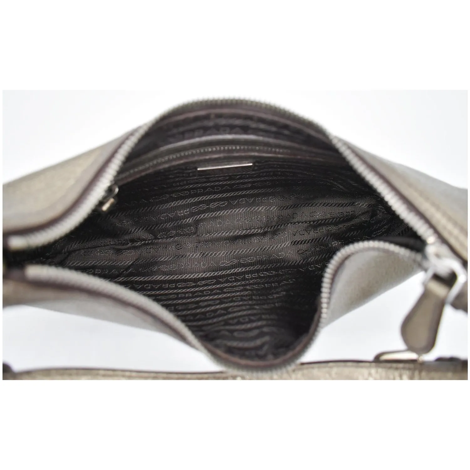 PRADA Vitello Daino Leather Hobo Bag Metallic Gold - 10% OFF