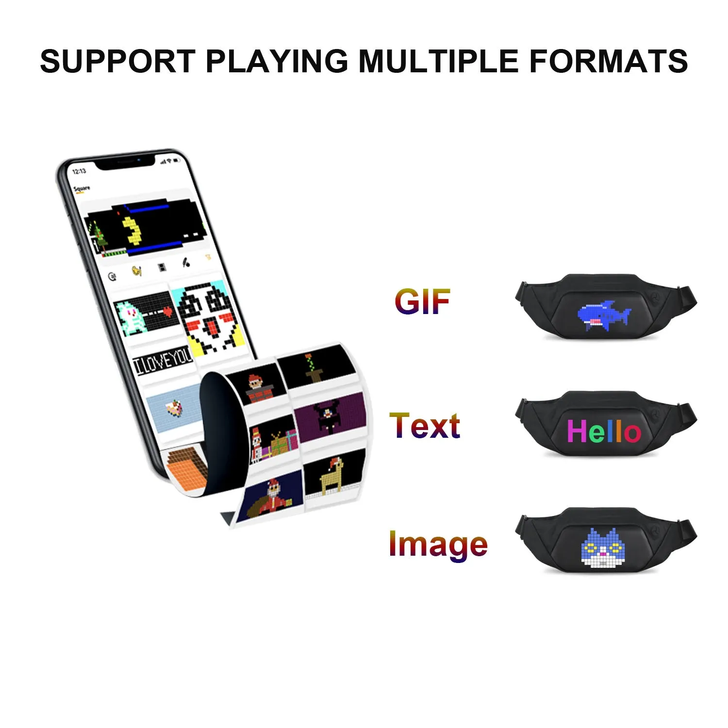 Programmable DIY LED Glowing Fanny pack FP-01