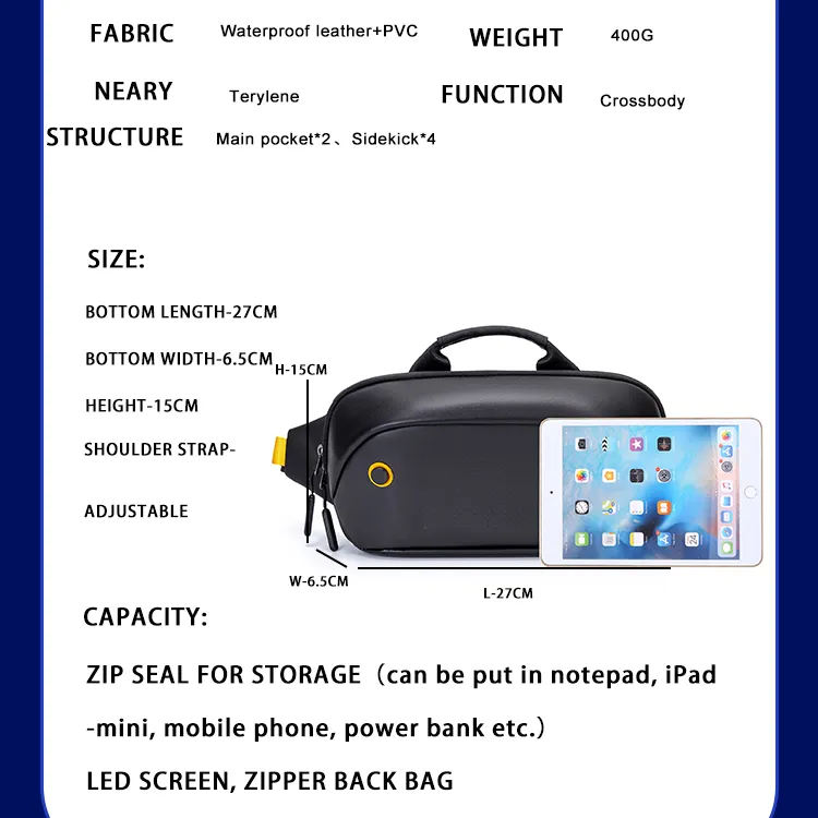 Programmable DIY LED Glowing Fanny pack FP-02