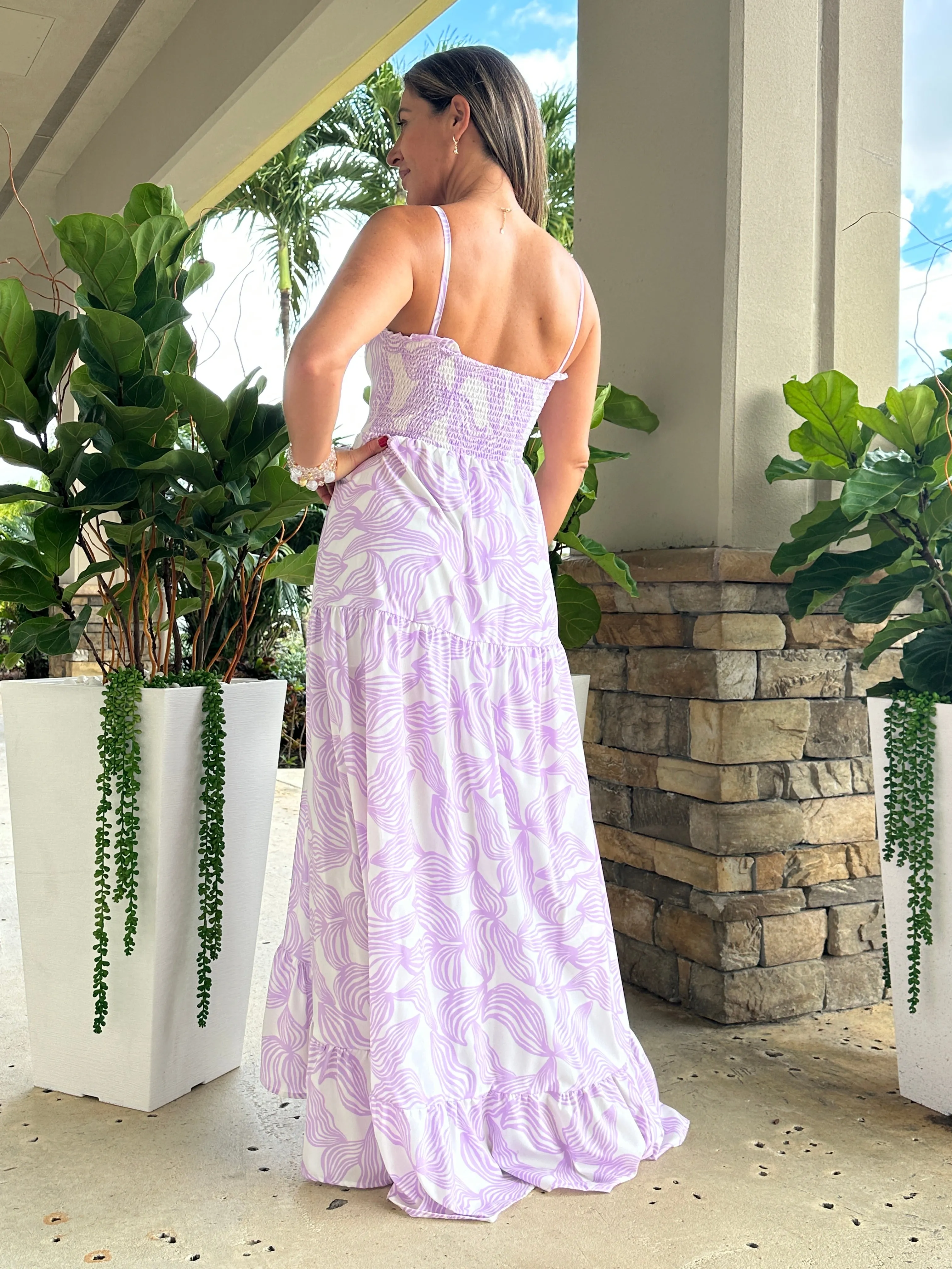 "Mar De Lua" Printed Sleeveless Dress
