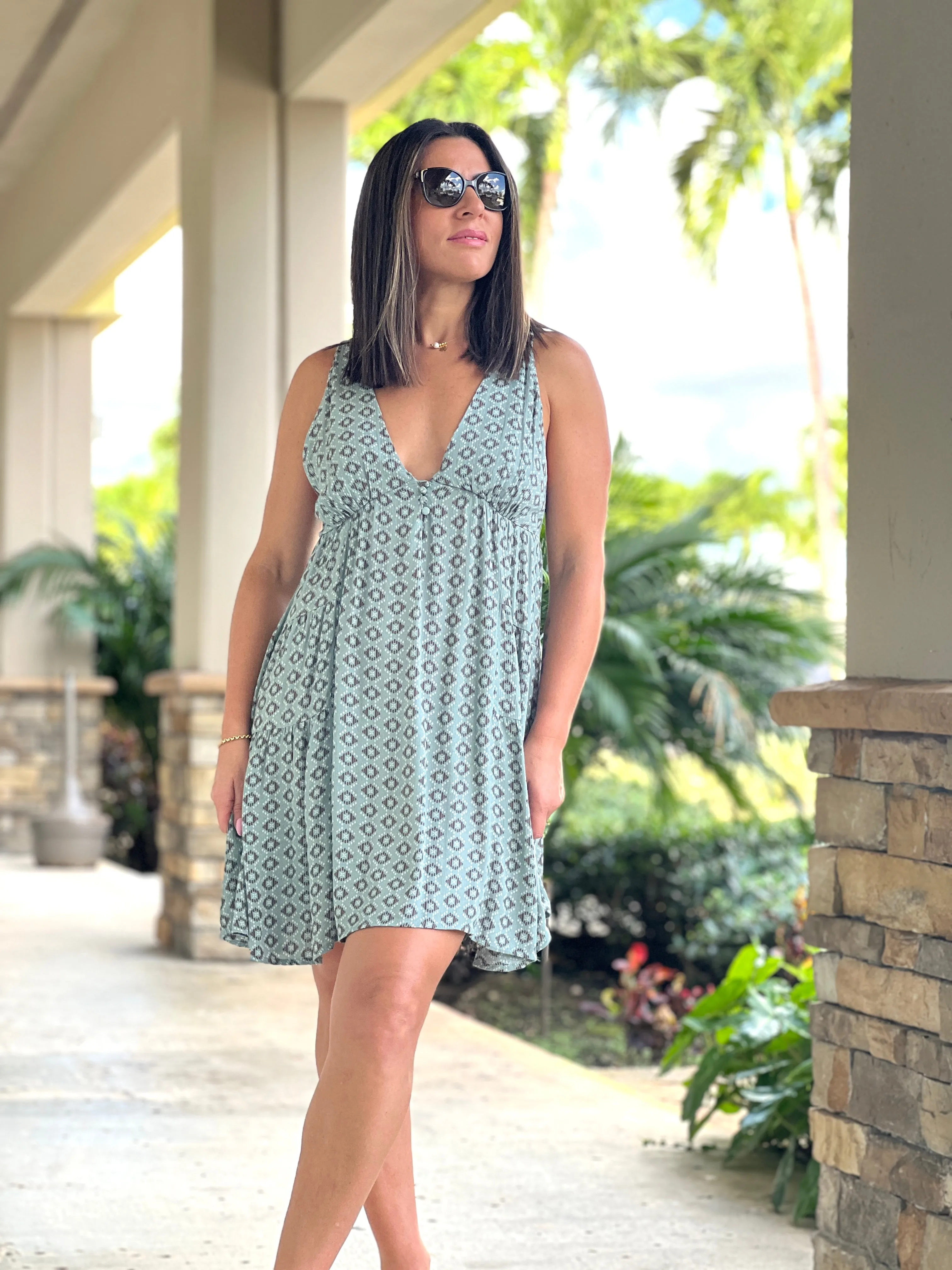 "Nydi" Sleeveless V Neck Mini Dress