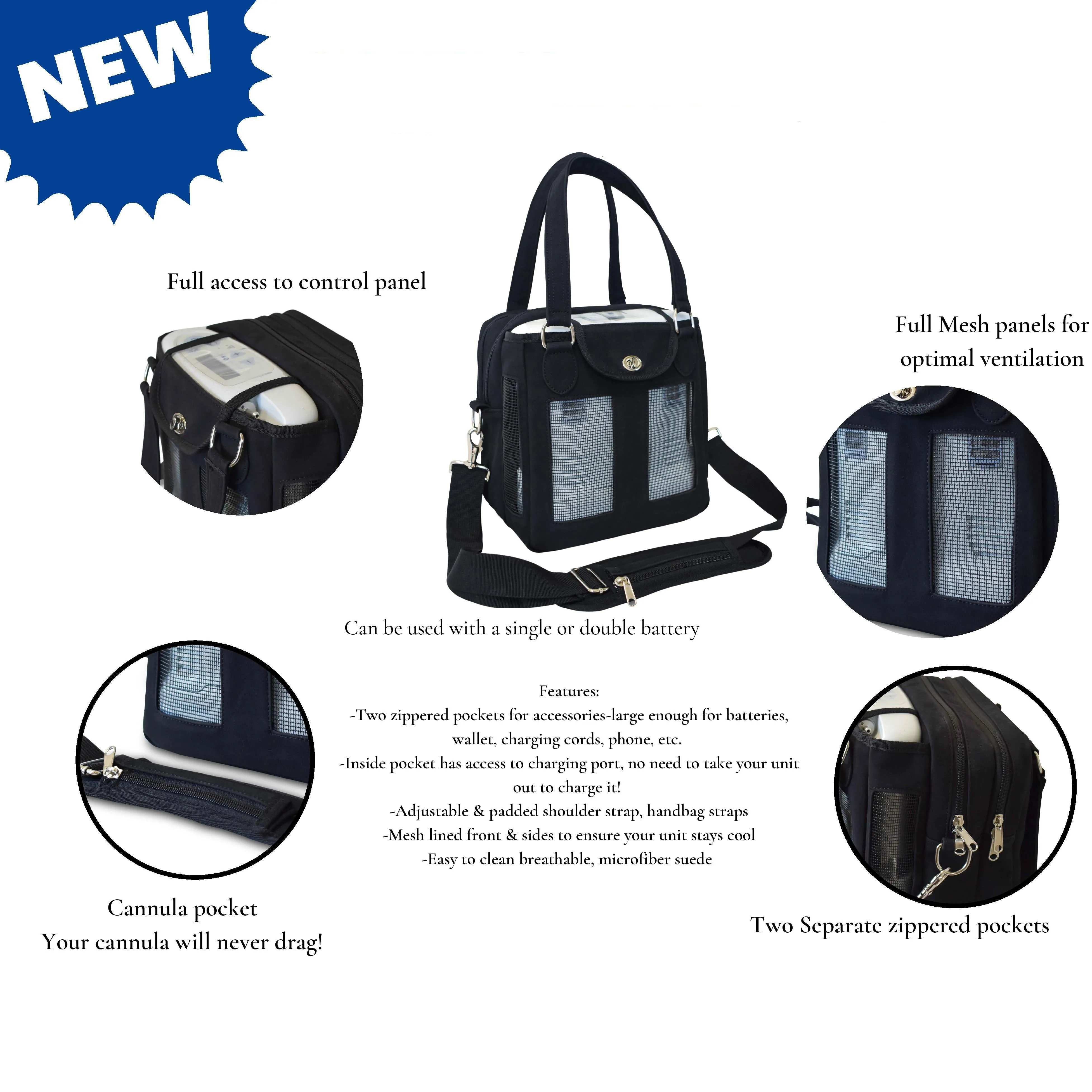 REFURBISHED Inogen One G3 & OxyGo Purse & Handbag - Black