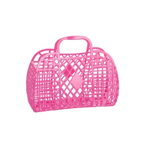 Retro Basket in Berry Pink - Small