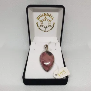 Reverse Teardrop Rhodonite 925 Sterling Silver Pendant