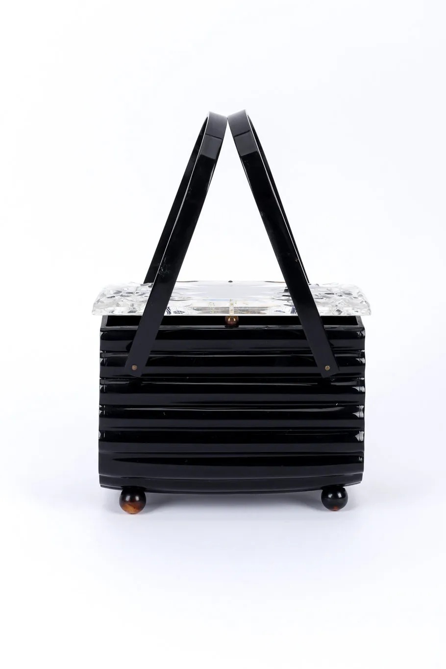 Ribbed Lucite Box Bag
