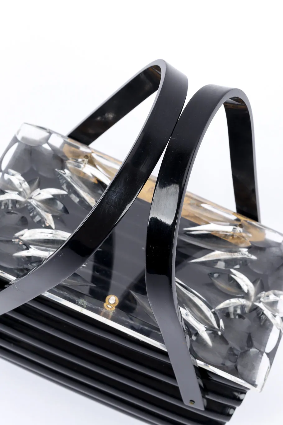 Ribbed Lucite Box Bag
