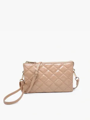 Riley Crossbody - Gloss Quilted Nude