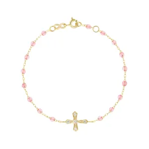 ROSEE- Gigi vintage cross Diamond  bracelet -18k Yellow Gold