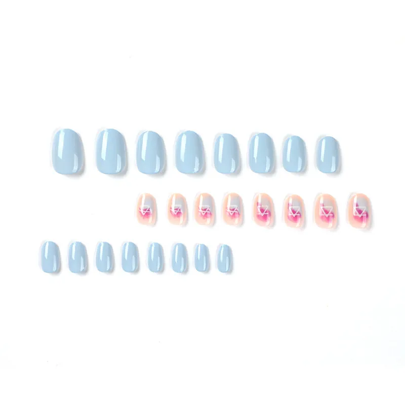 Round light blue pink print