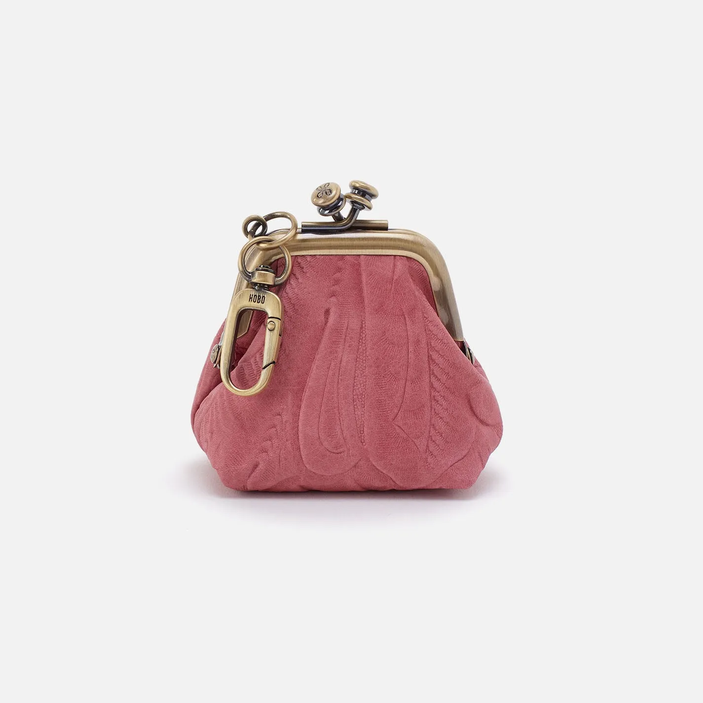 Run Frame Pouch In Tooled Embossed Leather - Mauve Tooled Emboss