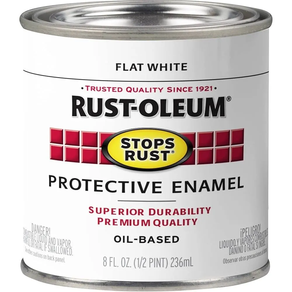Rust-Oleum 7790730 Protective Enamel Paint, 236ml, Flat White (6 Tins)