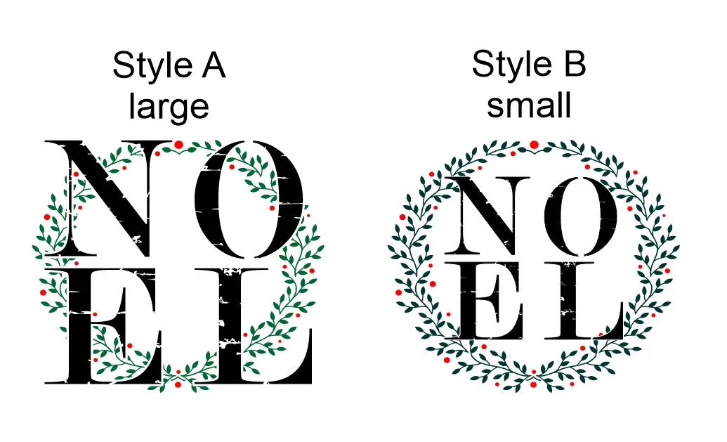 S0872 NOEL 2 part stencil - 2 versions