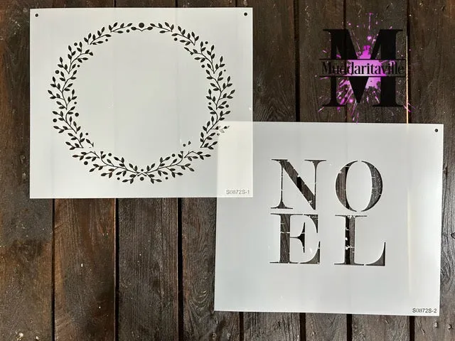 S0872 NOEL 2 part stencil - 2 versions
