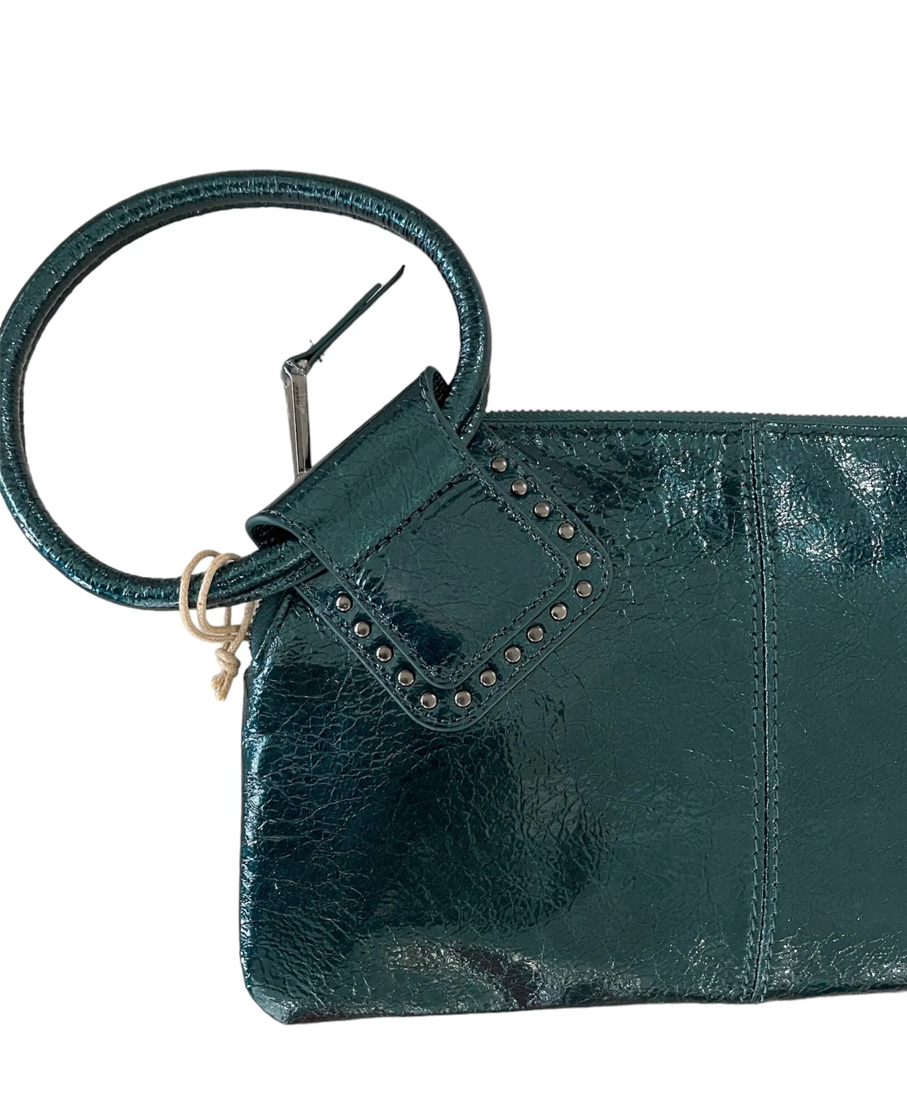 Sable Hobo Wristlet in Spruce Patent Leather