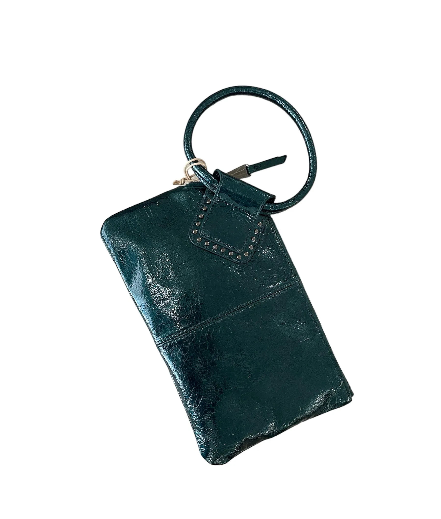 Sable Hobo Wristlet in Spruce Patent Leather