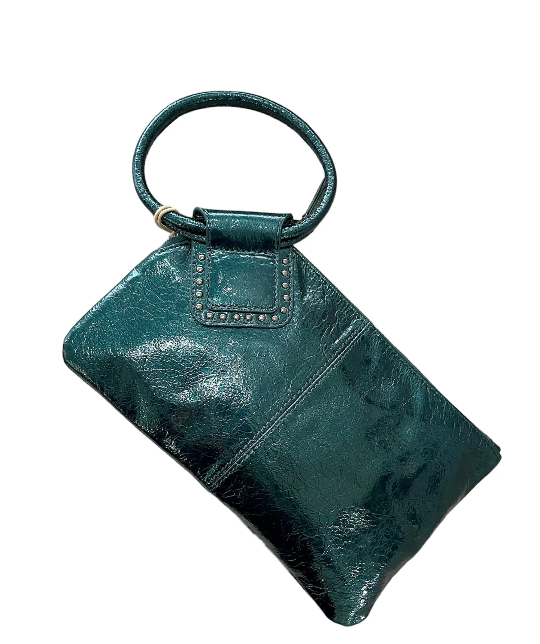 Sable Hobo Wristlet in Spruce Patent Leather