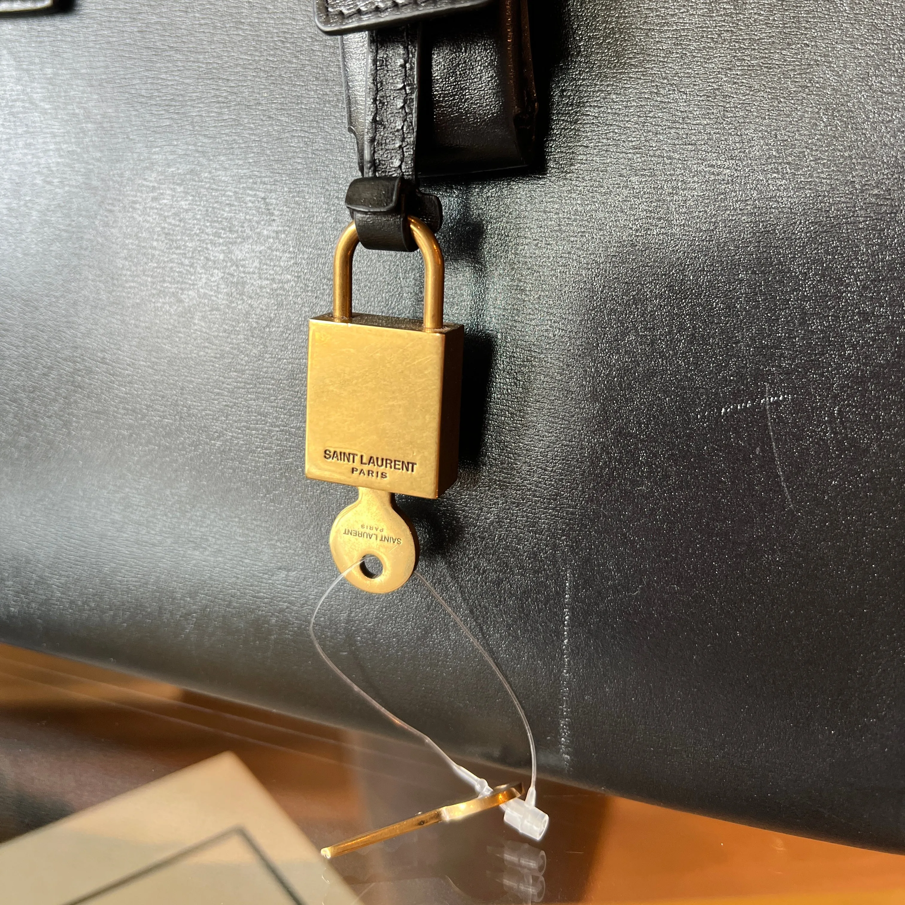 SAINT LAURENT Calfskin Black Small Sac De Jour Satchel