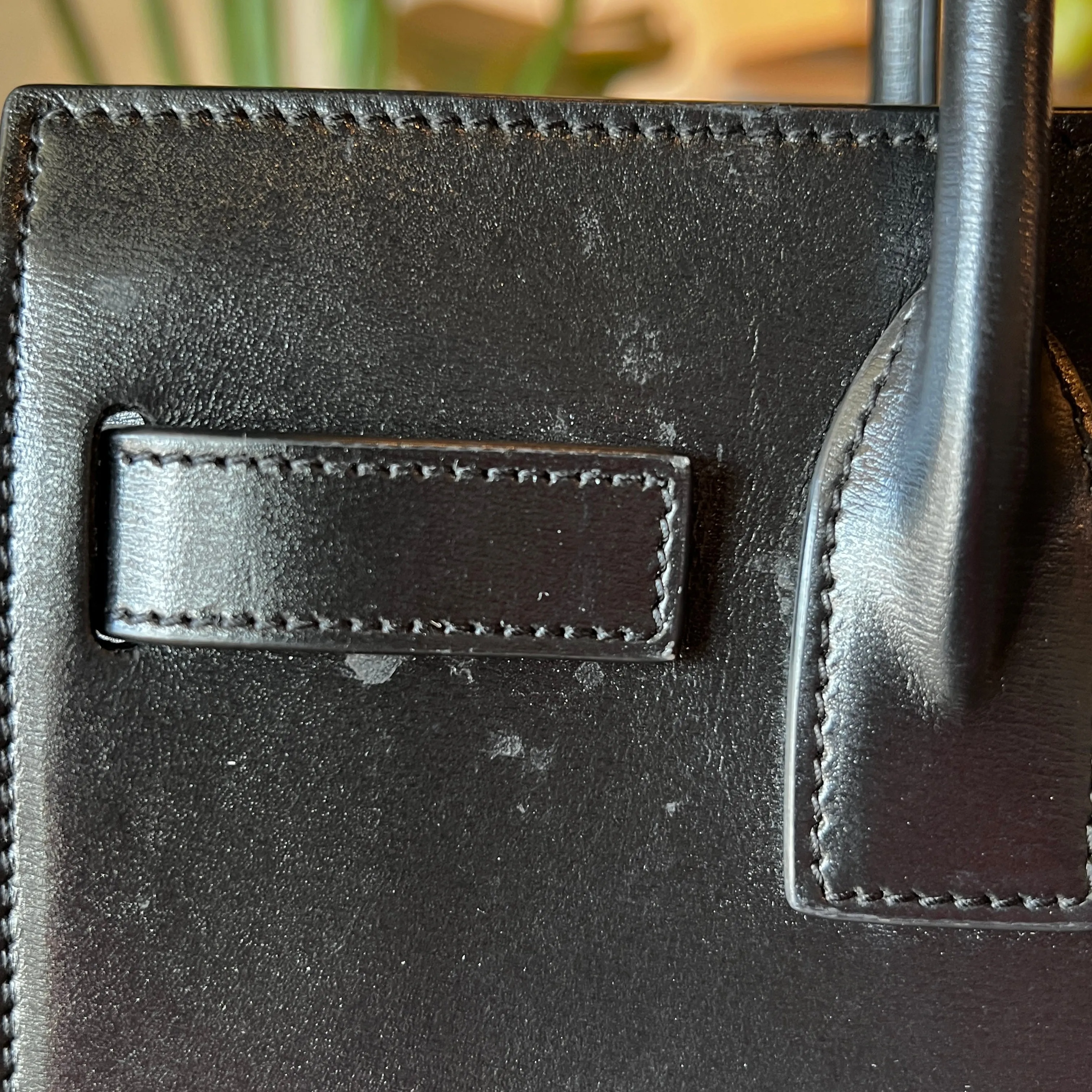 SAINT LAURENT Calfskin Black Small Sac De Jour Satchel