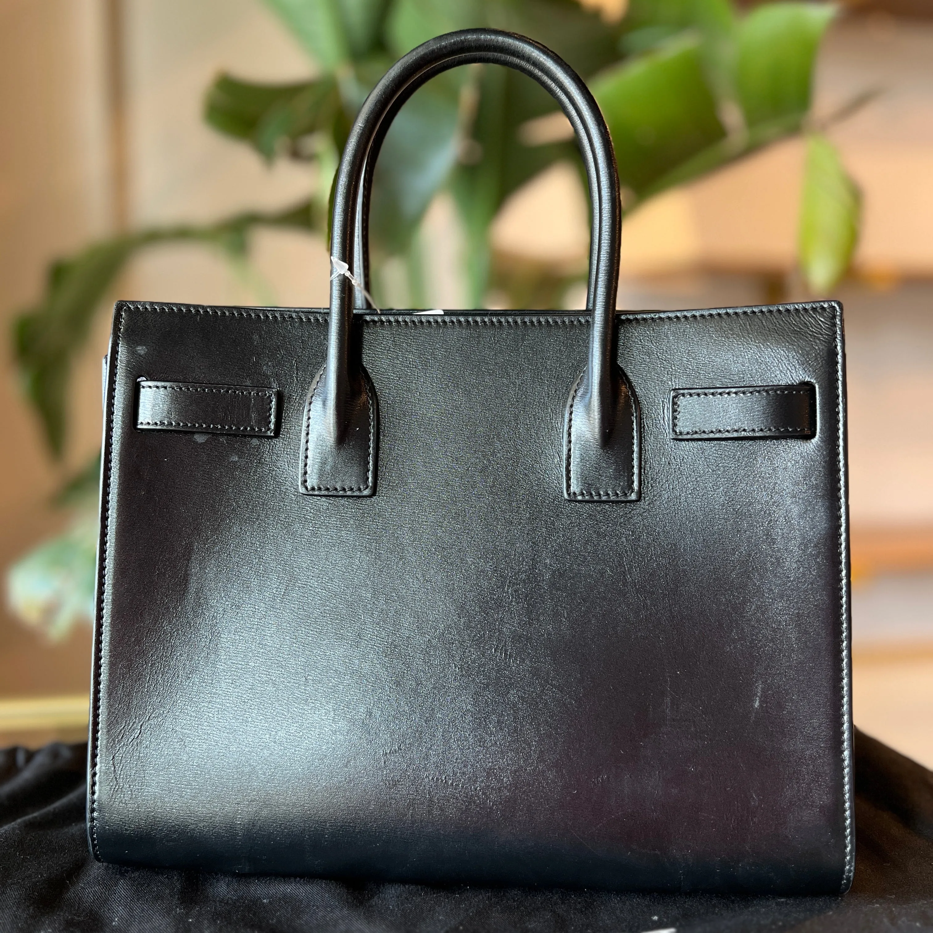 SAINT LAURENT Calfskin Black Small Sac De Jour Satchel