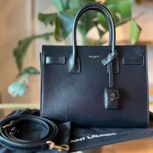 SAINT LAURENT Calfskin Black Small Sac De Jour Satchel