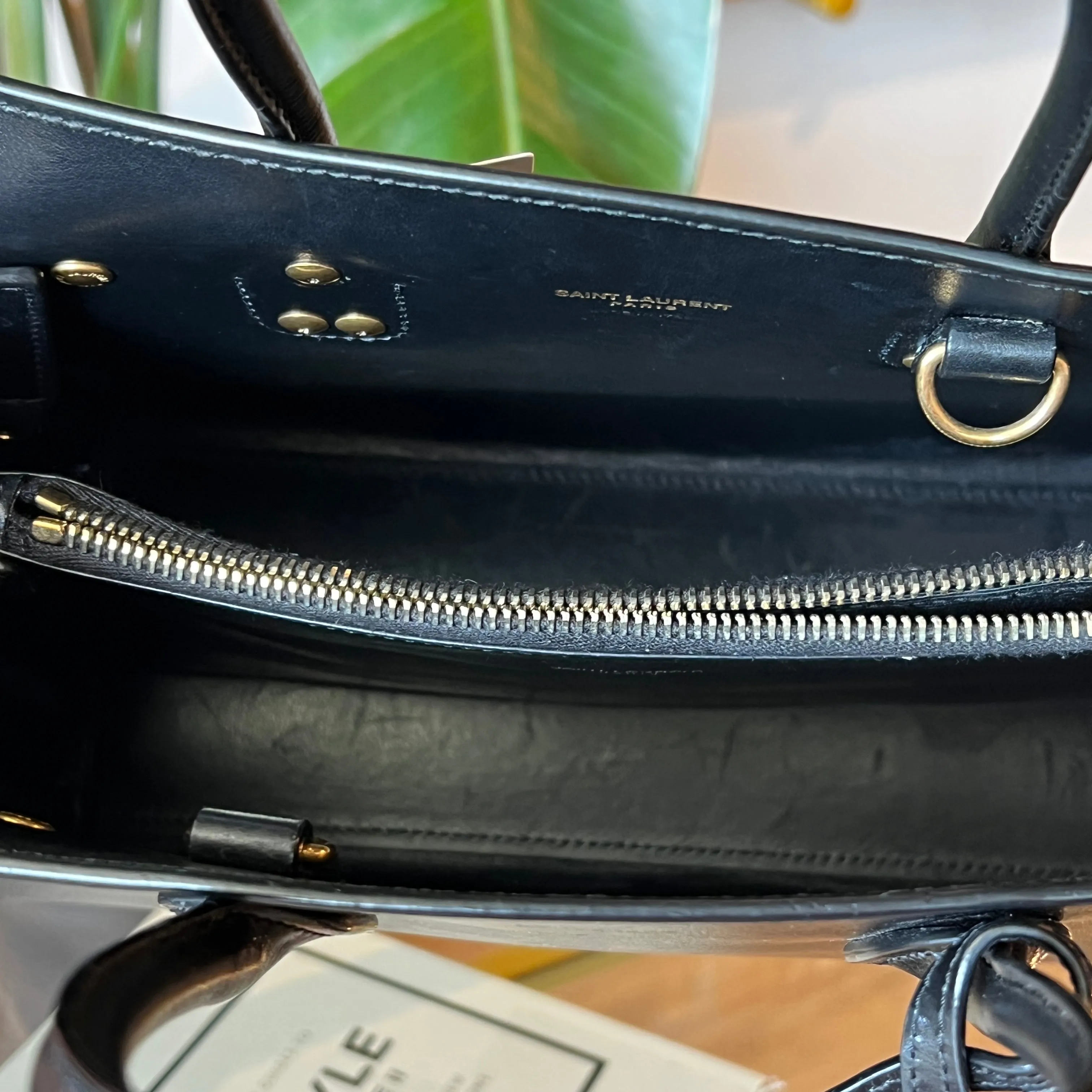 SAINT LAURENT Calfskin Black Small Sac De Jour Satchel