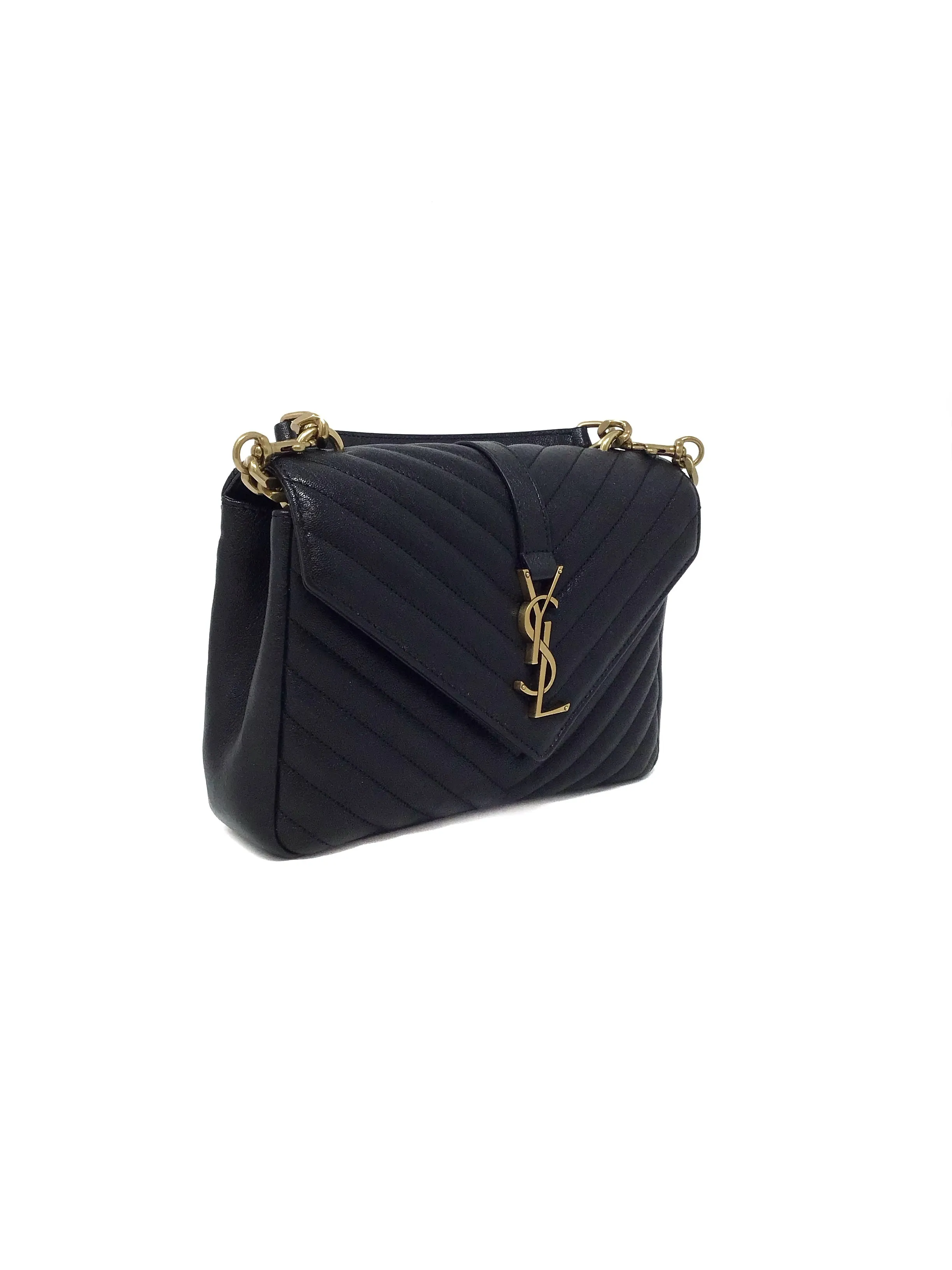 Saint Laurent 'College' MD Matelasse Lambskin V-Flap Crossbody