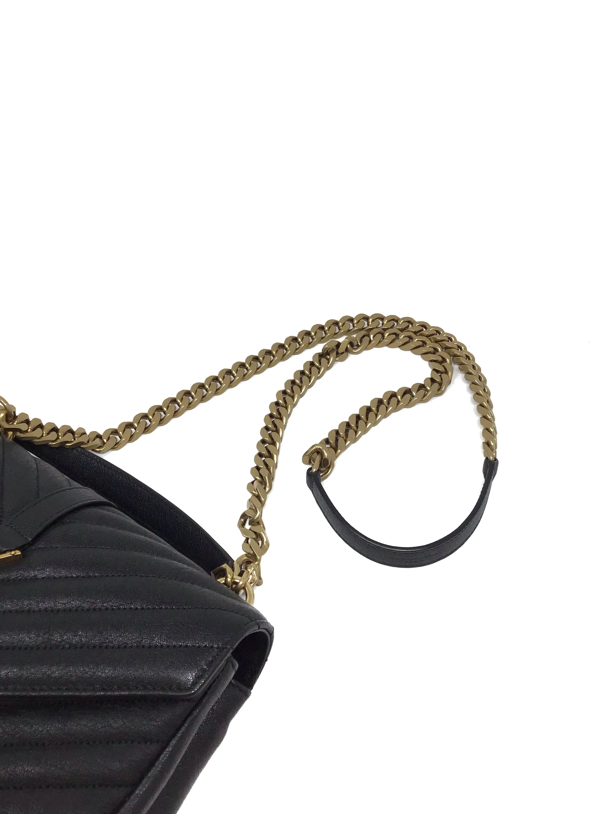 Saint Laurent 'College' MD Matelasse Lambskin V-Flap Crossbody
