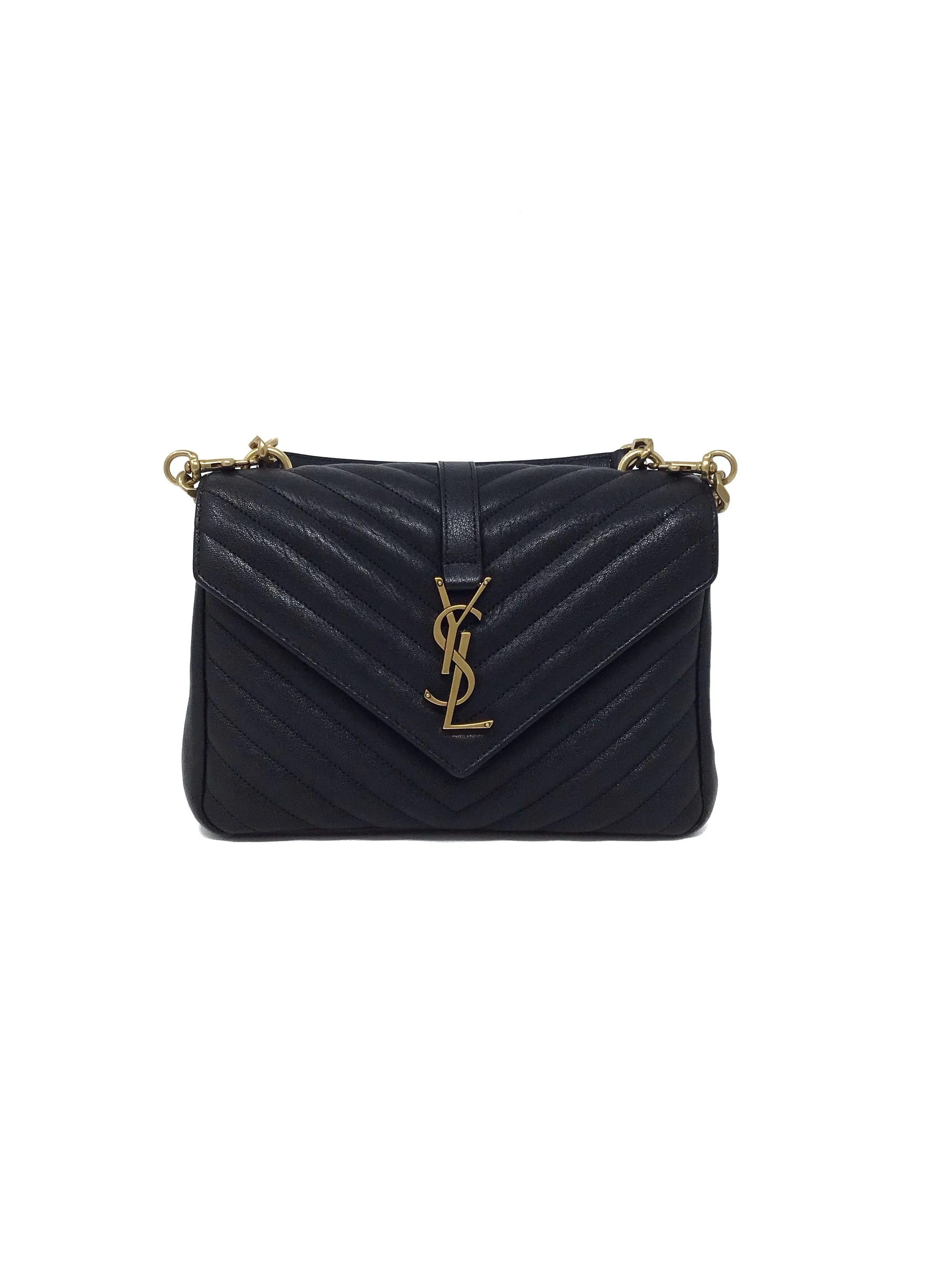 Saint Laurent 'College' MD Matelasse Lambskin V-Flap Crossbody