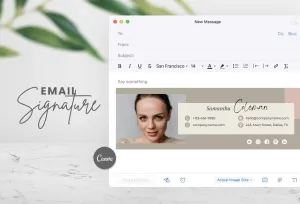 Samantha Email Signature Template Editable Canva Template Rose Gold