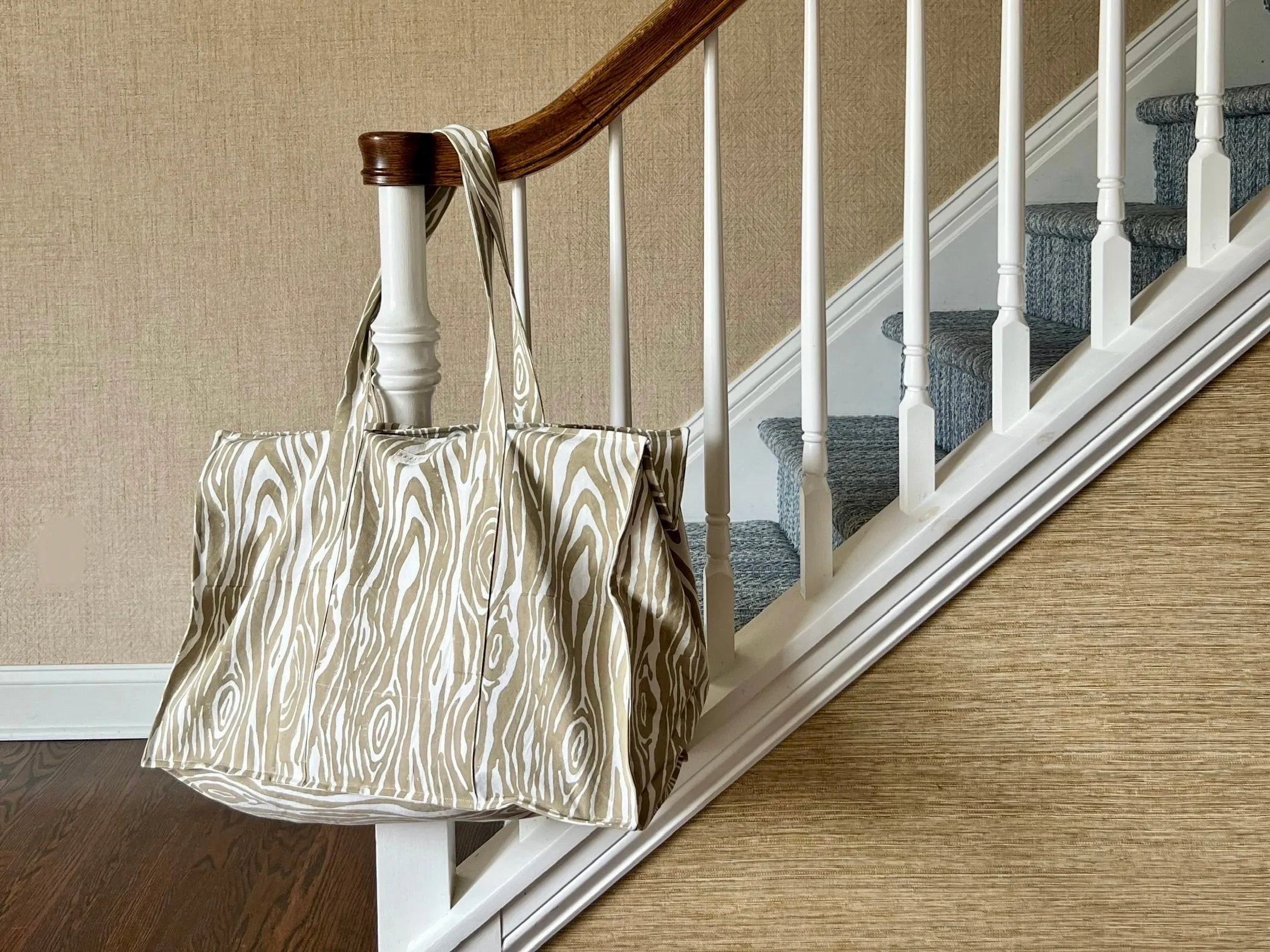 Sand Faux Bois Weekender Tote