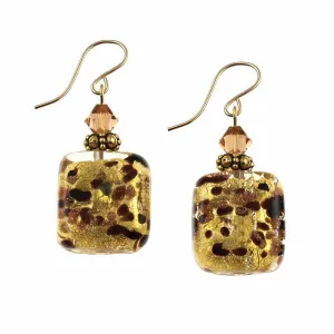 SE-726 Earring 18mm Square Elegant Leopard
