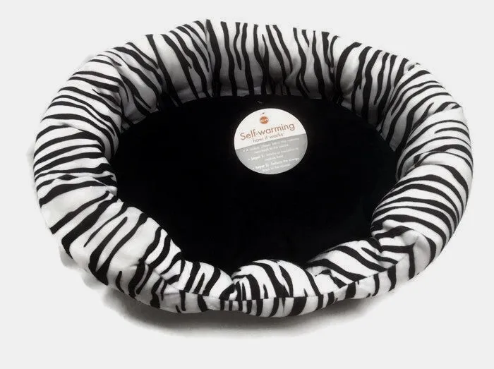 Self warming Nuzzle Bed Zebra Print