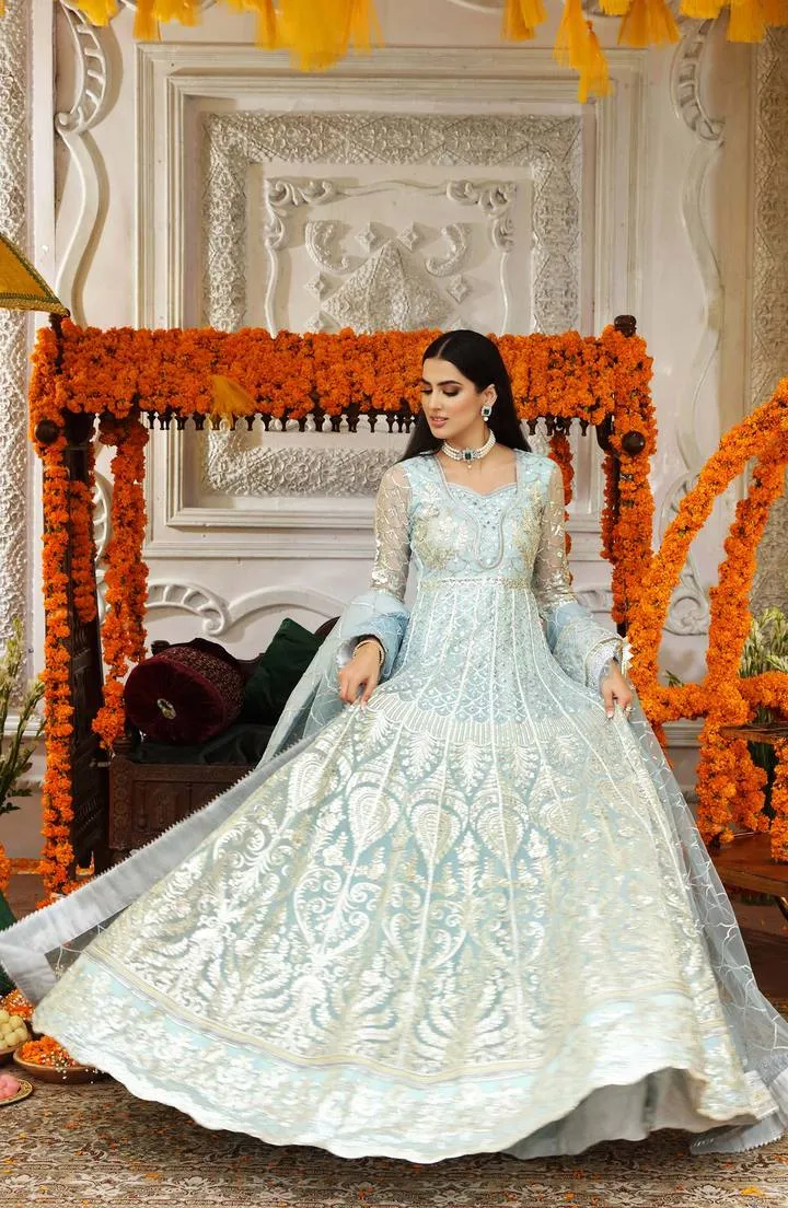 SFM0010 NOVA | Shamrock Premium Resplendent Luxury Wedding Collection 2021 | Unstitched Embroidered Organza Suits