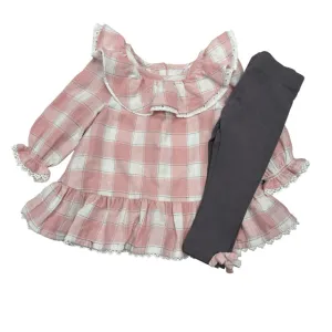 Shabby Chic Girl's Pink 2 PC Set 3-6 Months
