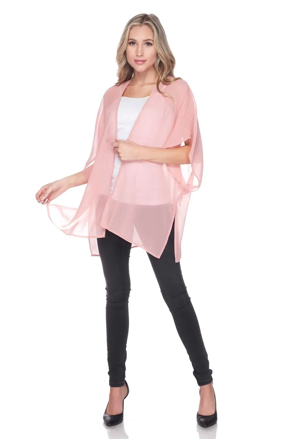Sheer Light weighted Open Front Cardigan
