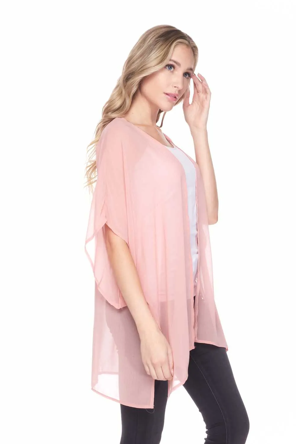 Sheer Light weighted Open Front Cardigan