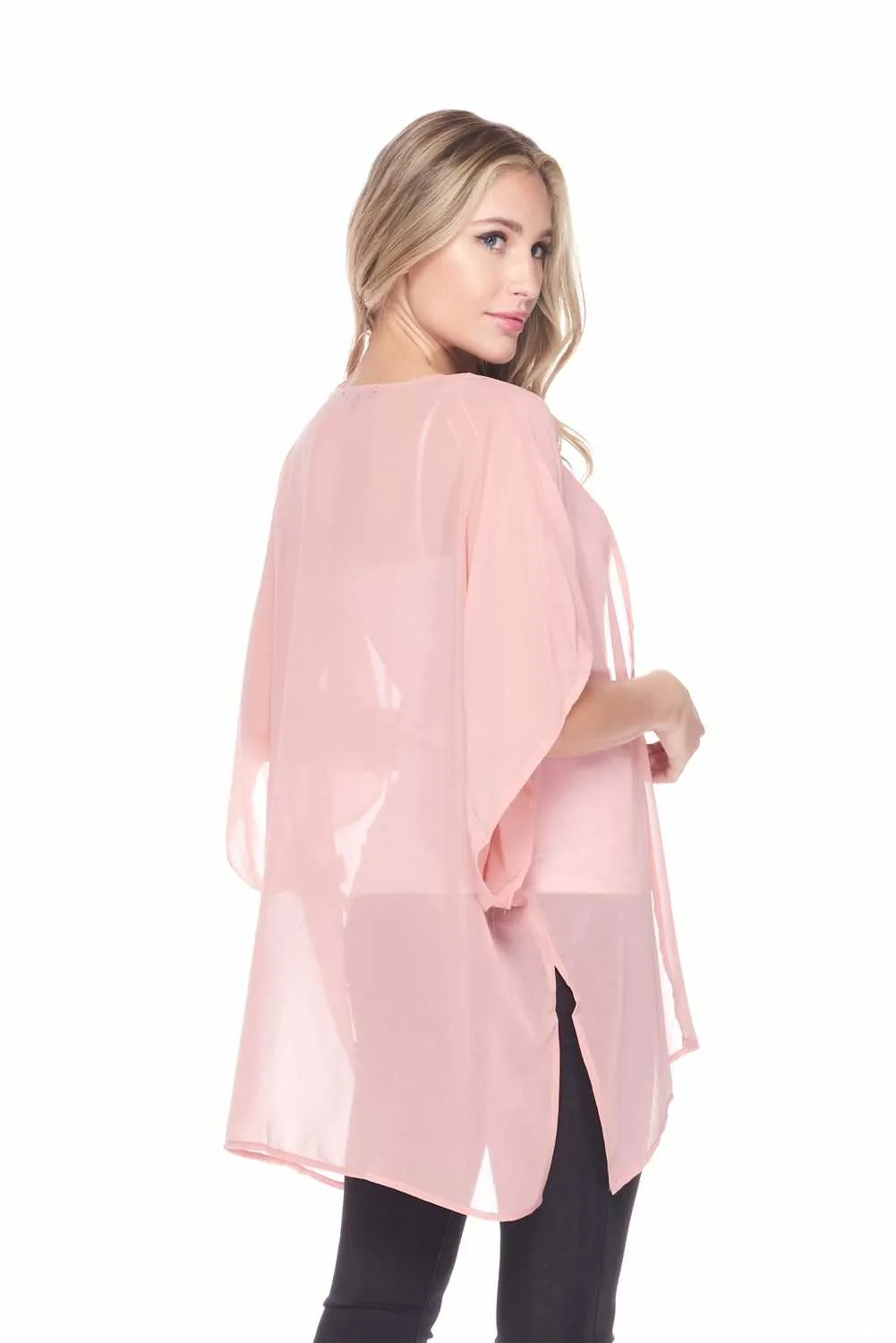 Sheer Light weighted Open Front Cardigan