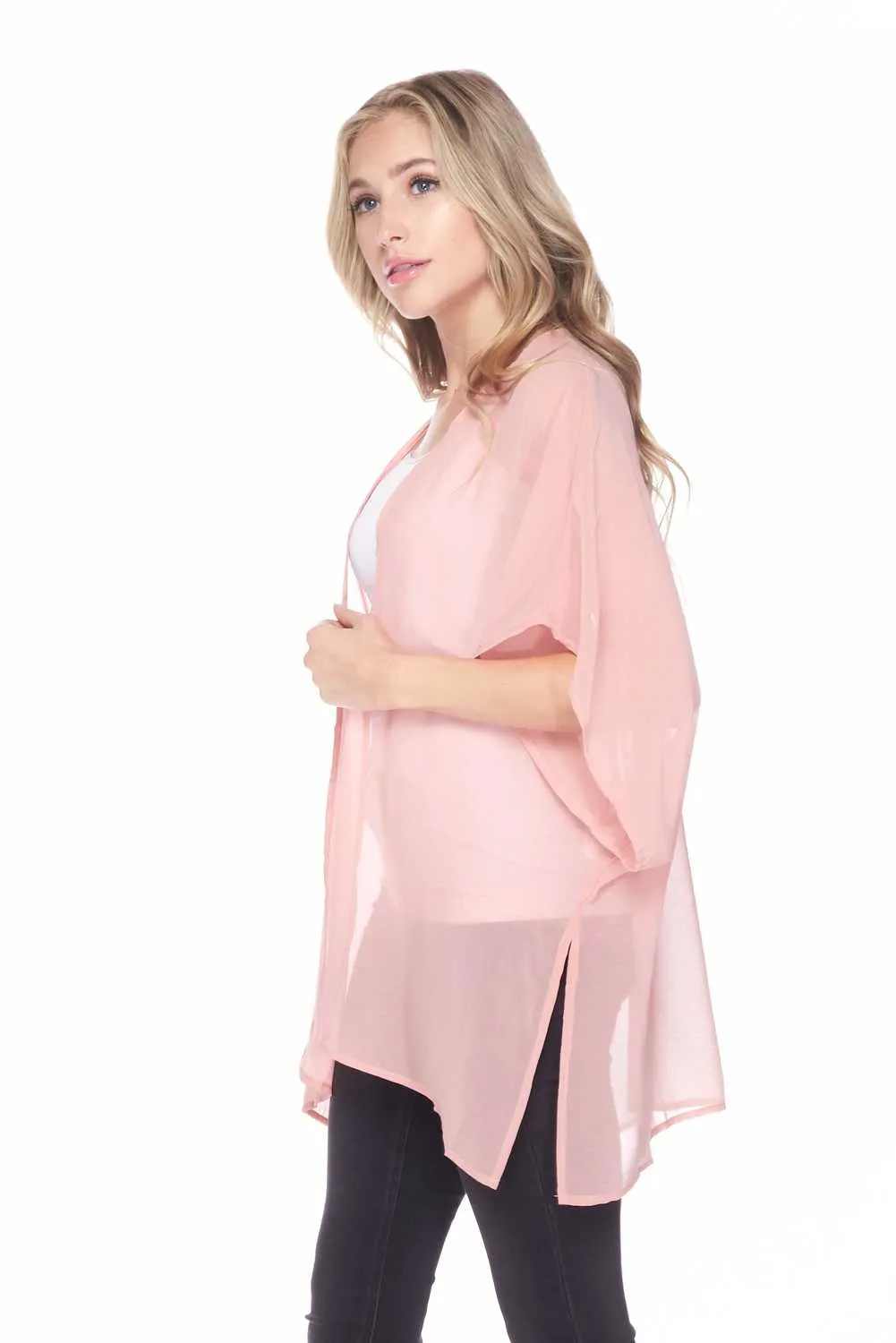 Sheer Light weighted Open Front Cardigan
