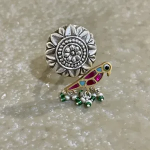 Sheetal Zaveri   I   Aravi Ring Hancrafted Earrings, Natural pearls used.  SZ-R5