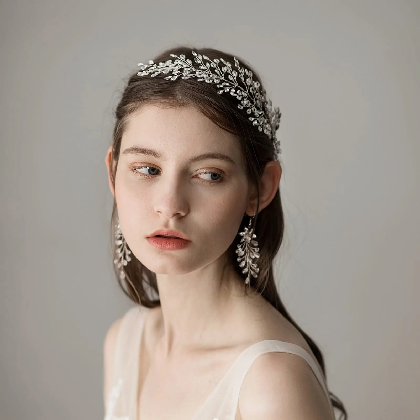 Silver Crystal Wedding Hair Headband Elegant Women Bridal Exquisite Rhinestones